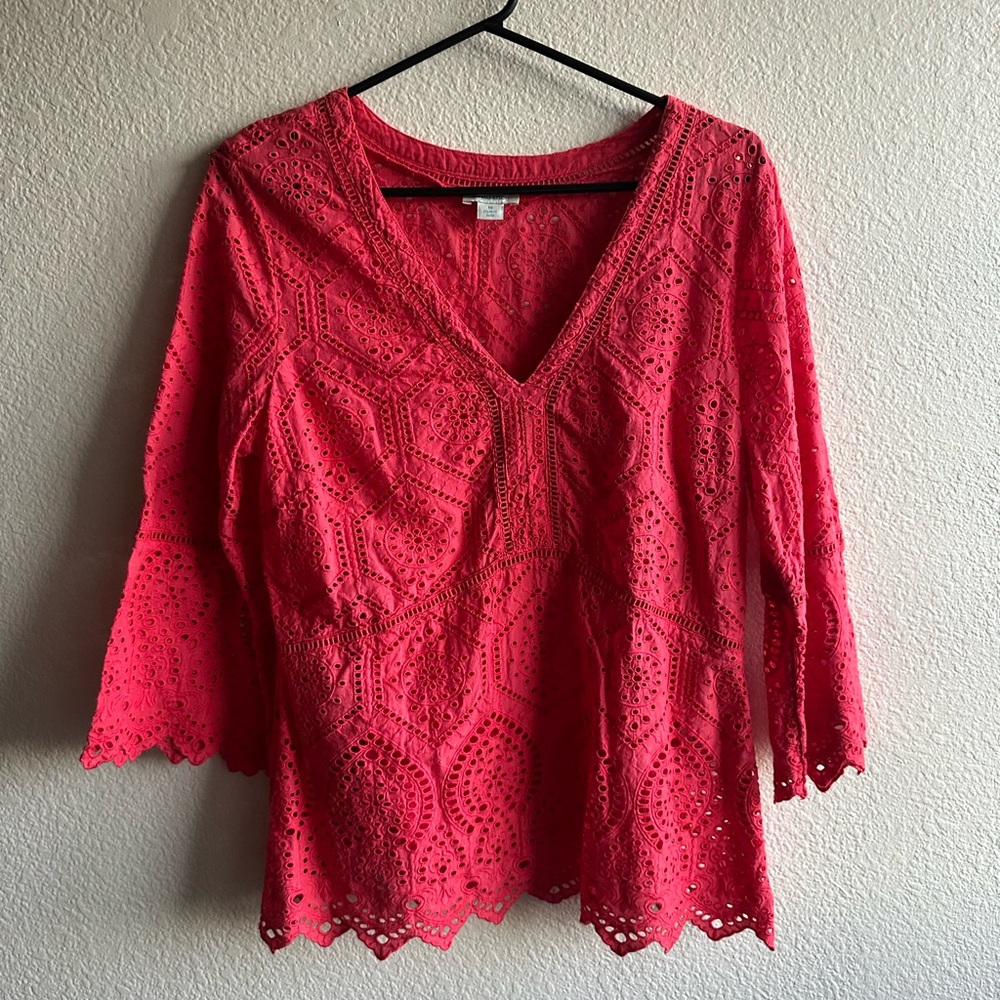 Women's Sundance Coral reddish Lace Top